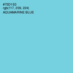 #75D1E0 - Aquamarine Blue Color Image